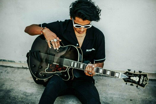 Halbresonanz-Gitarre D'Angelico Excel DH Grey Black Hardware Black - 3