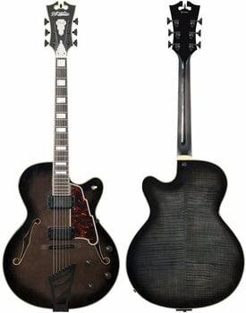 Halbresonanz-Gitarre D'Angelico Excel DH Grey Black Hardware Black - 4