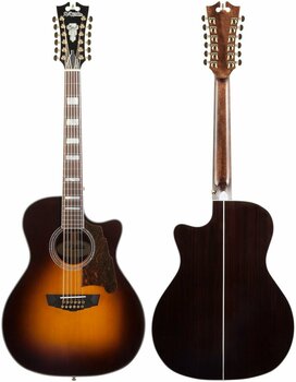 12-string Acoustic-electric Guitar D'Angelico Excel Fulton Vintage Sunburst - 5