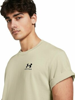 Fitness shirt Under Armour Men's UA Logo Embroidered Heavyweight Short Sleeve Silt/Black M Fitness shirt - 5