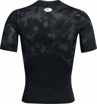 Fitness shirt Under Armour UA HG Armour Printed Short Sleeve Black/White S Fitness shirt - 2
