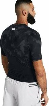 Fitness shirt Under Armour UA HG Armour Printed Short Sleeve Black/White S Fitness shirt - 4