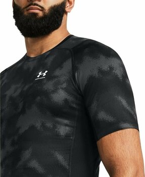 Fitness T-Shirt Under Armour UA HG Armour Printed Short Sleeve Black/White S Fitness T-Shirt - 5