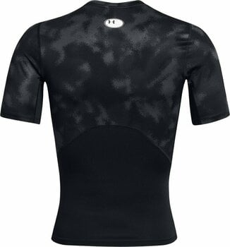 Fitness shirt Under Armour UA HG Armour Printed Short Sleeve Black/White M Fitness shirt - 2