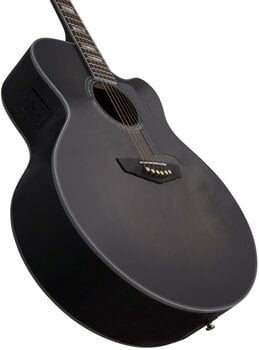 Jumbo elektro-akoestische gitaar D'Angelico Excel Madison Grey Black - 2