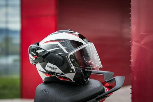 Capacete Nolan N120-1 Nightlife N-Com Metal White Red/Black XS Capacete - 26