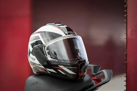 Helmet Nolan N120-1 Nightlife N-Com Metal White Red/Black XL Helmet - 21
