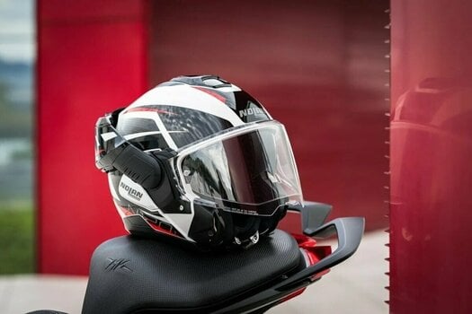 Helm Nolan N120-1 Nightlife N-Com Flat Lava Grey Red/Silver/Black XL Helm - 17