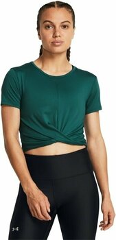 Fitness T-Shirt Under Armour Women's Motion Crossover Crop SS Hydro Teal/White S Fitness T-Shirt - 3
