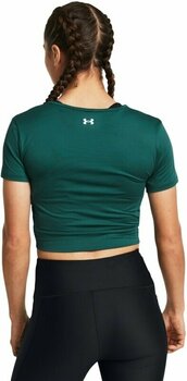 Träning T-shirt Under Armour Women's Motion Crossover Crop SS Hydro Teal/White S Träning T-shirt - 4