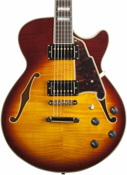 Semiakustická gitara D'Angelico Excel SS Stop-bar Honey Burst - 3