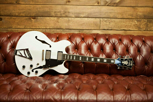 Semiakustická kytara D'Angelico Premier DC Stairstep Bílá - 6