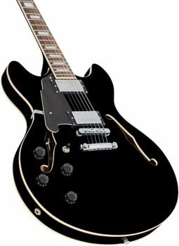 Guitare semi-acoustique D'Angelico Premier DC Stop-bar Black Guitare semi-acoustique - 2