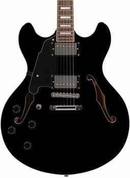 Guitare semi-acoustique D'Angelico Premier DC Stop-bar Black Guitare semi-acoustique - 3