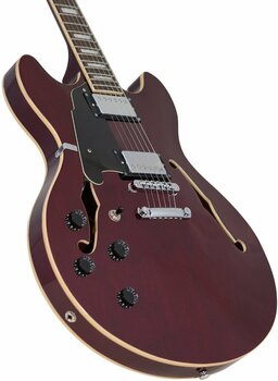 Polu-akustična gitara D'Angelico Premier DC Stop-bar Trans Wine Polu-akustična gitara - 4