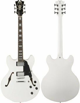Semi-Acoustic Guitar D'Angelico Premier DC Stop-bar White - 5
