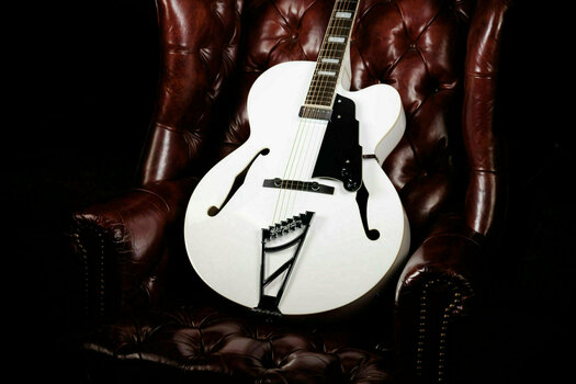 Halbresonanz-Gitarre D'Angelico Premier EXL-1 Weiß - 5