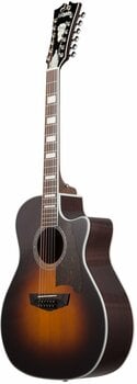 12-string Acoustic-electric Guitar D'Angelico Premier Fulton Vintage Sunburst - 2