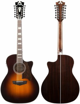 12-string Acoustic-electric Guitar D'Angelico Premier Fulton Vintage Sunburst - 4