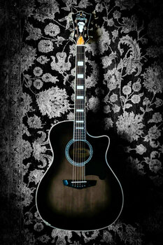 electro-acoustic guitar D'Angelico Premier Gramercy Grey Black - 6