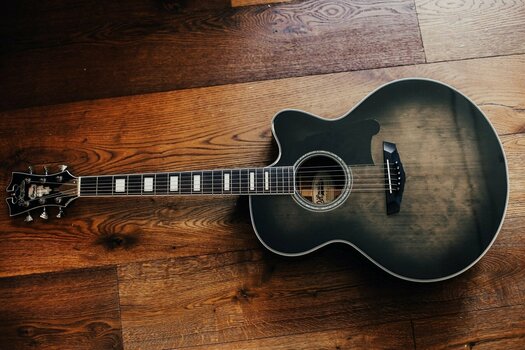 Jumbo elektro-akoestische gitaar D'Angelico Premier Madison Grey Black - 4