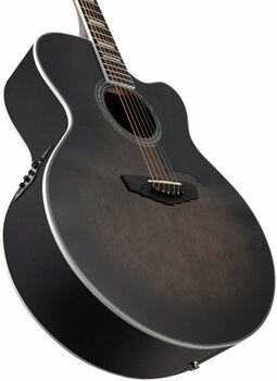 Guitare Jumbo acoustique-électrique D'Angelico Premier Madison Grey Black - 6