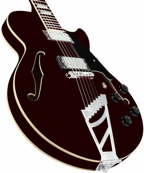 Guitare semi-acoustique D'Angelico Premier SS Stairstep Lefty Trans Wine - 3