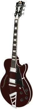 Guitare semi-acoustique D'Angelico Premier SS Stairstep Lefty Trans Wine - 4