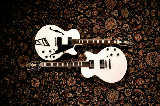 Halvakustisk guitar D'Angelico Premier SS Stop-bar hvid - 6