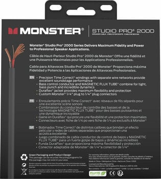 Καλώδιο Loudspeaker Monster Cable Prolink Studio Pro 2000 Μαύρο χρώμα 0,9 m - 7