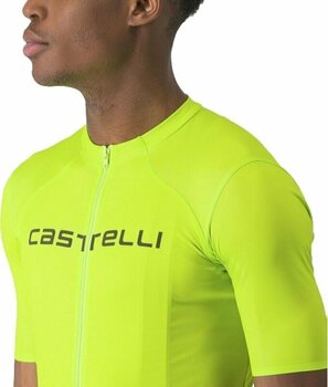 Mez kerékpározáshoz Castelli Prologo Lite Jersey Dzsörzi Electric Lime/Deep Green M - 3