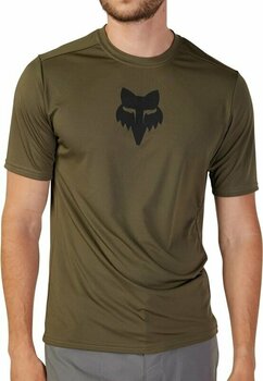 Odzież kolarska / koszulka FOX Ranger Lab Head Short Sleeve Jersey Olive Green L - 2