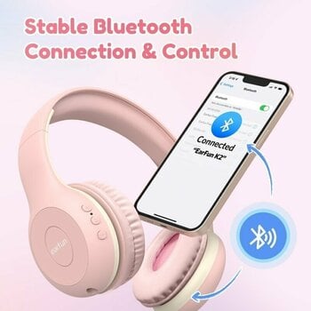 Słuchawki bezprzewodowe On-ear EarFun K2P kid headphones pink Pink - 8