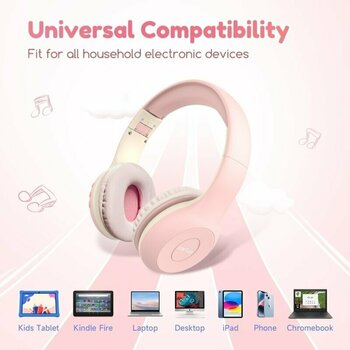 Słuchawki bezprzewodowe On-ear EarFun K2P kid headphones pink Pink - 9