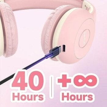 Słuchawki bezprzewodowe On-ear EarFun K2P kid headphones pink Pink - 15