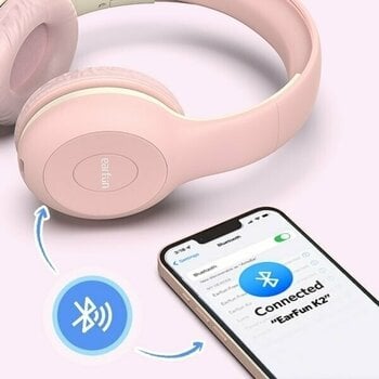 On-ear draadloze koptelefoon EarFun K2P kid headphones pink Pink - 16
