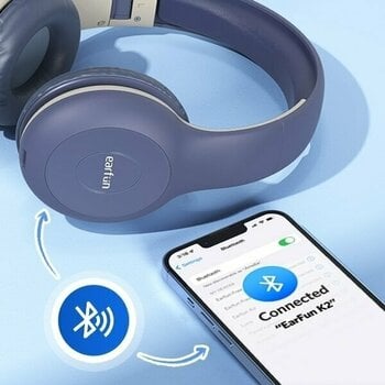 On-ear draadloze koptelefoon EarFun K2L kid headphones blue Blue - 12
