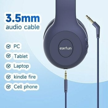 On-ear draadloze koptelefoon EarFun K2L kid headphones blue Blue - 14
