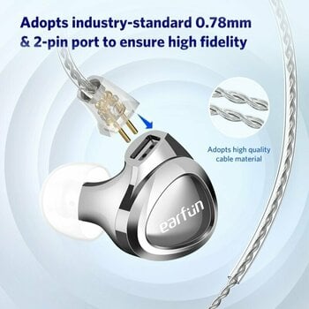 Sluchátka za uši EarFun EH100 In-Ear Monitor silver - 11