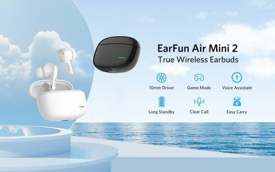True trådløs i øre EarFun Air Mini 2 TW203W TWS white White - 5