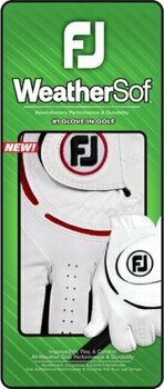 Gloves Footjoy Weathersof Mens Golf Glove Regular LH White/Red L 2024 - 4