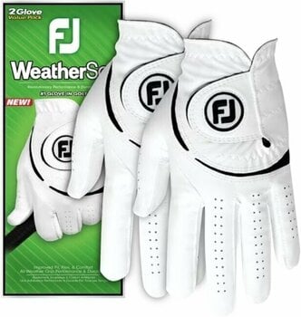 Rukavice Footjoy Weathersof Mens Golf Glove (2 Pack) Regular LH White/Black L 2024 - 3