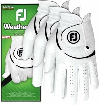 Rękawice Footjoy Weathersof Mens Golf Glove (3 Pack) Regular LH White/Black L 2024 - 3