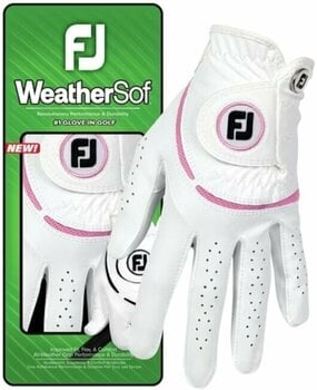 Rukavice Footjoy Weathersof Womens Golf Glove Regular LH White/Pink L 2024 - 2