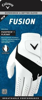Gloves Callaway Fusion Mens Golf Glove White/Charcoal LH S - 3