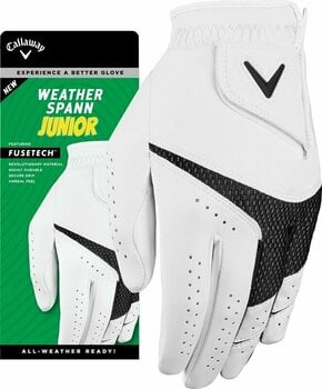 Handschuhe Callaway Weather Spann Junior Golf Glove White LH S - 3