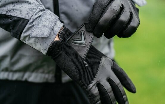 Handschuhe Callaway Rain Spann Mens Golf Gloves Pair Black S - 10