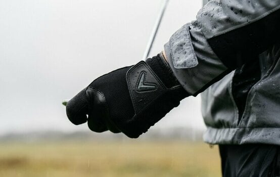 Rukavice Callaway Rain Spann Mens Golf Gloves Pair Black S - 12