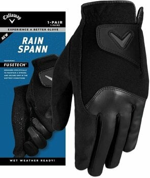 guanti Callaway Rain Spann Mens Golf Gloves Pair Black L - 6