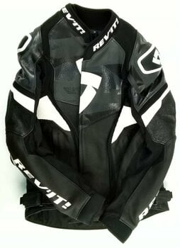 Usnjena jakna Rev'it! Hyperspeed Pro Black/White 52 Usnjena jakna (Poškodovano) - 2